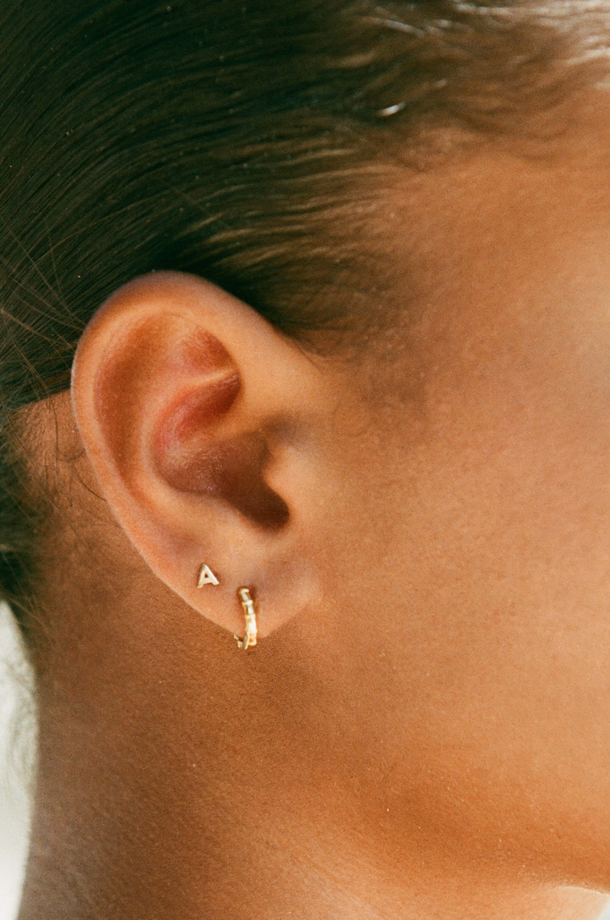 INITIAL EARRINGS (STERLING SILVER) - Image 3