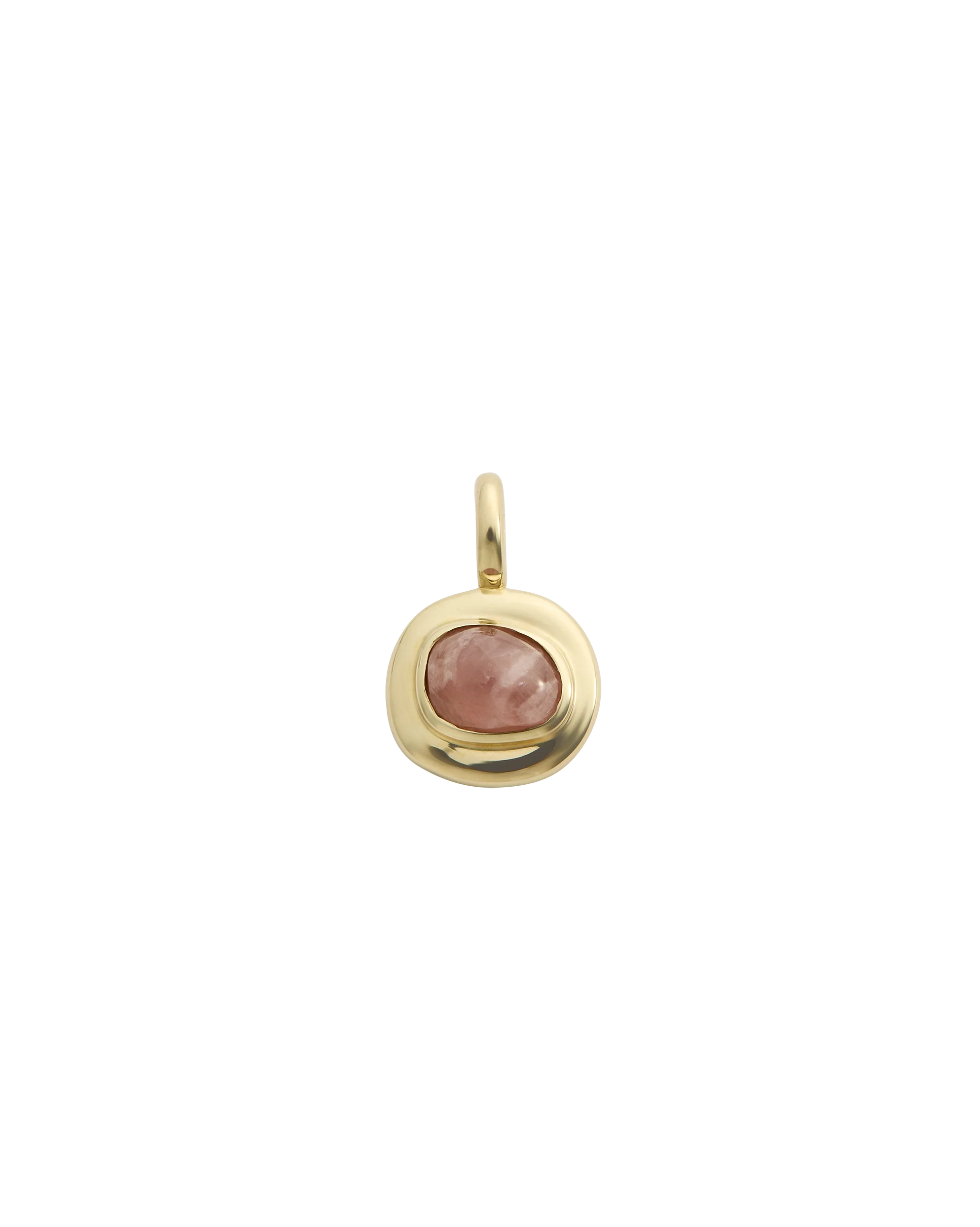 INTO THE FLOW RHODOCHROSITE CHARM (9K GOLD)