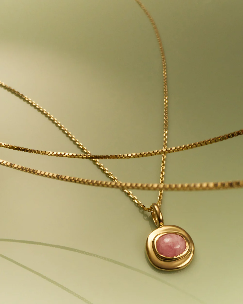 INTO THE FLOW RHODOCHROSITE CHARM (9K GOLD) - Image 3