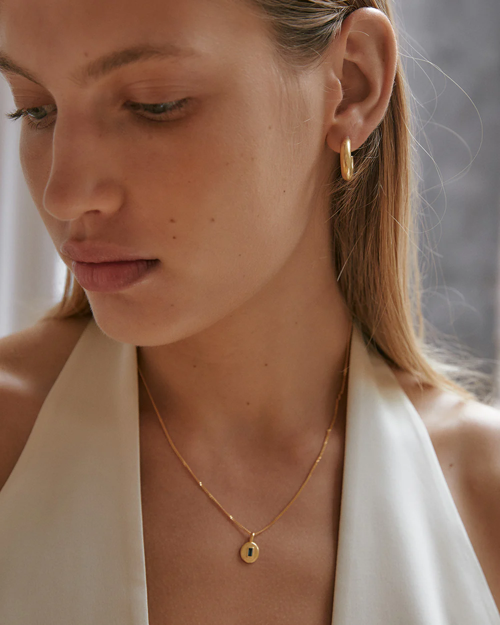 JARDIN HOOPS MEDIUM (18K GOLD PLATED) - Image 2