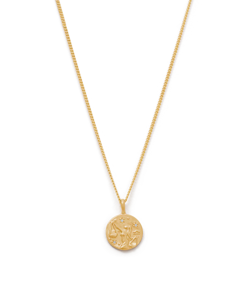 LIBRA PETITE ZODIAC NECKLACE (18K GOLD VERMEIL)