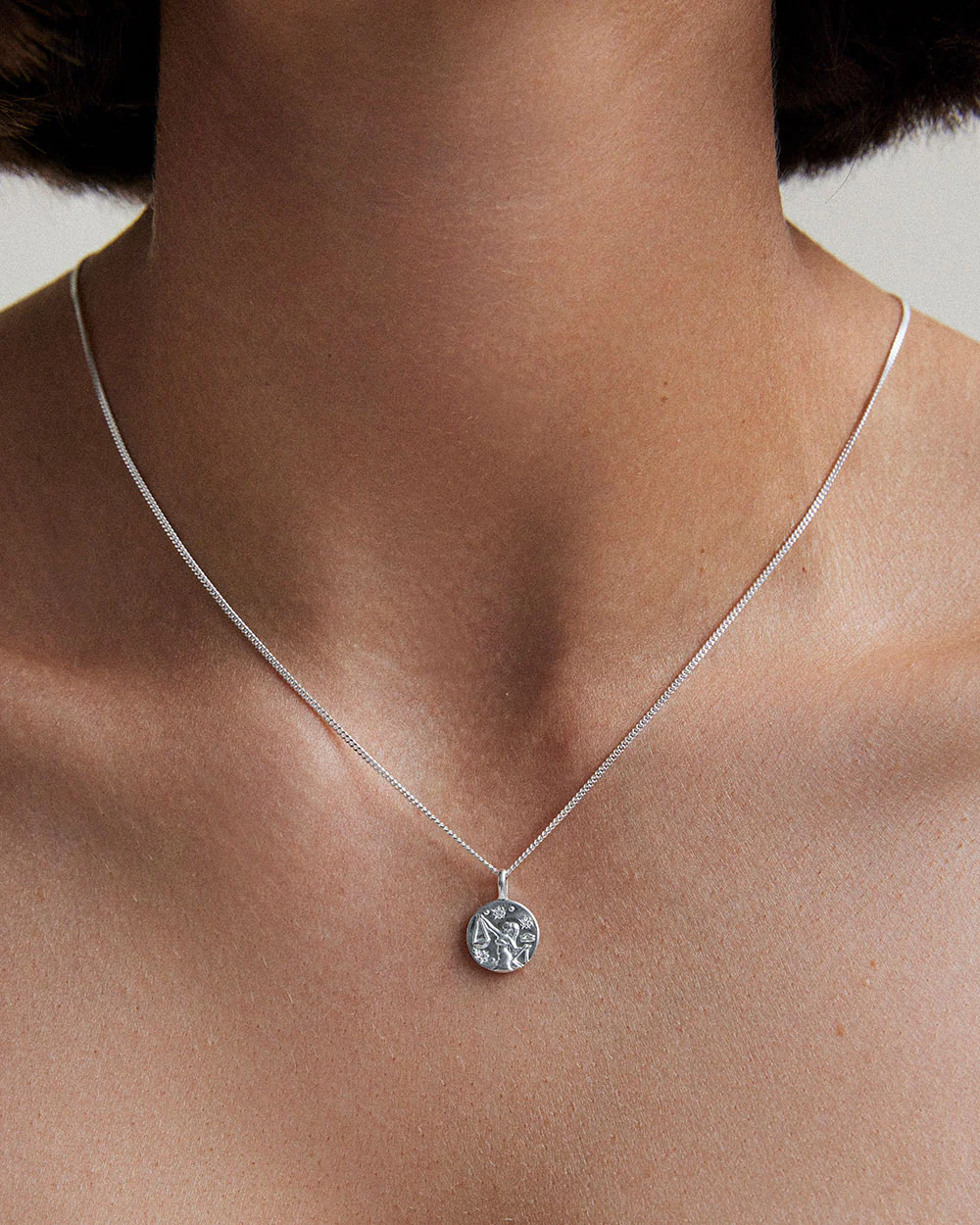 LIBRA PETITE ZODIAC NECKLACE (STERLING SILVER) - Image 2