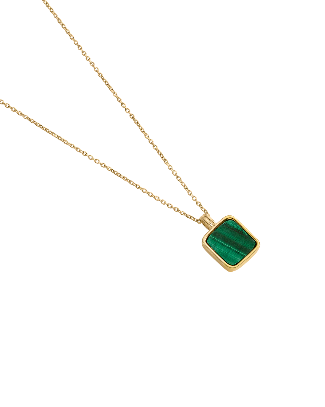 MALACHITE PENDANT NECKLACE (18K GOLD VERMEIL) - Image 4