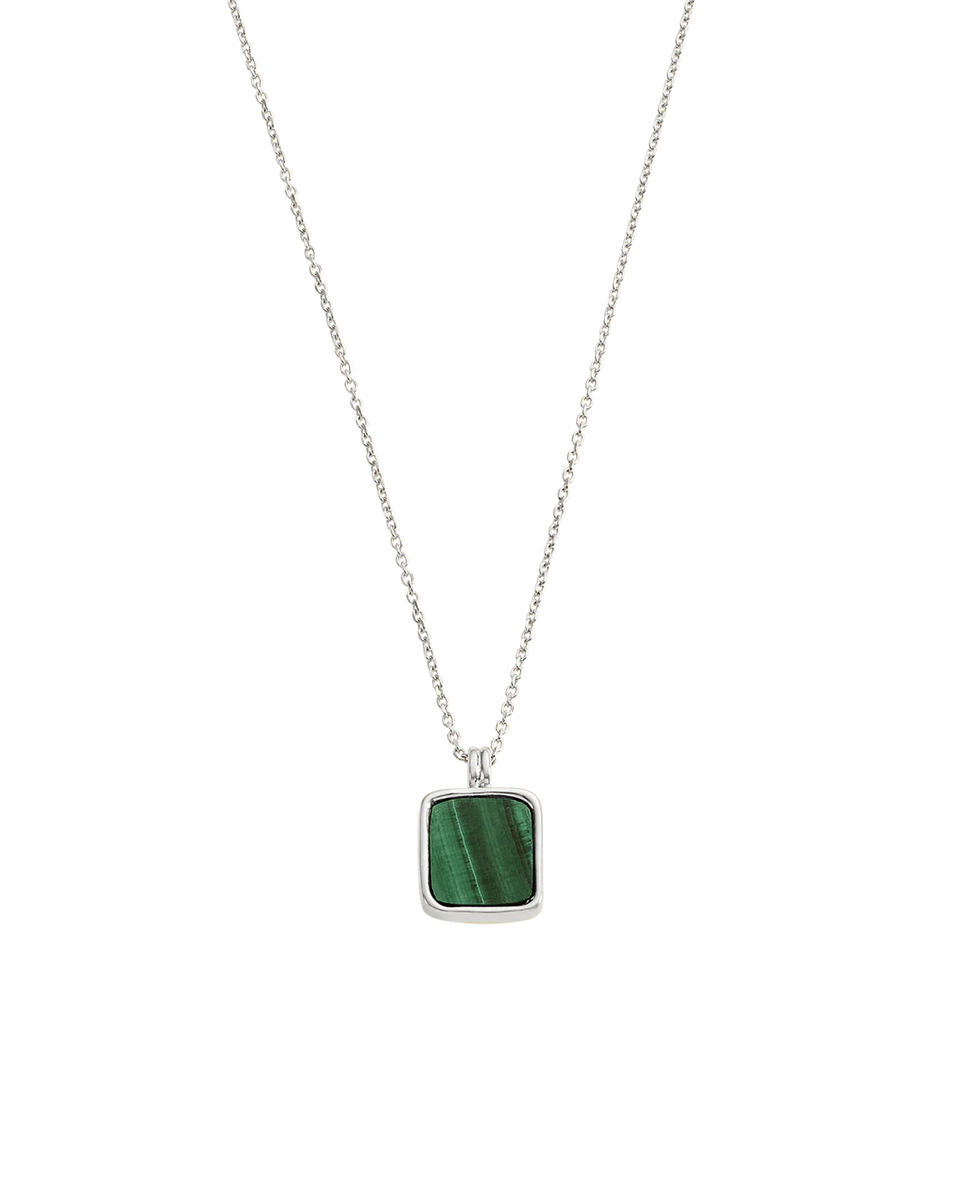 MALACHITE PENDANT NECKLACE (STERLING SILVER)