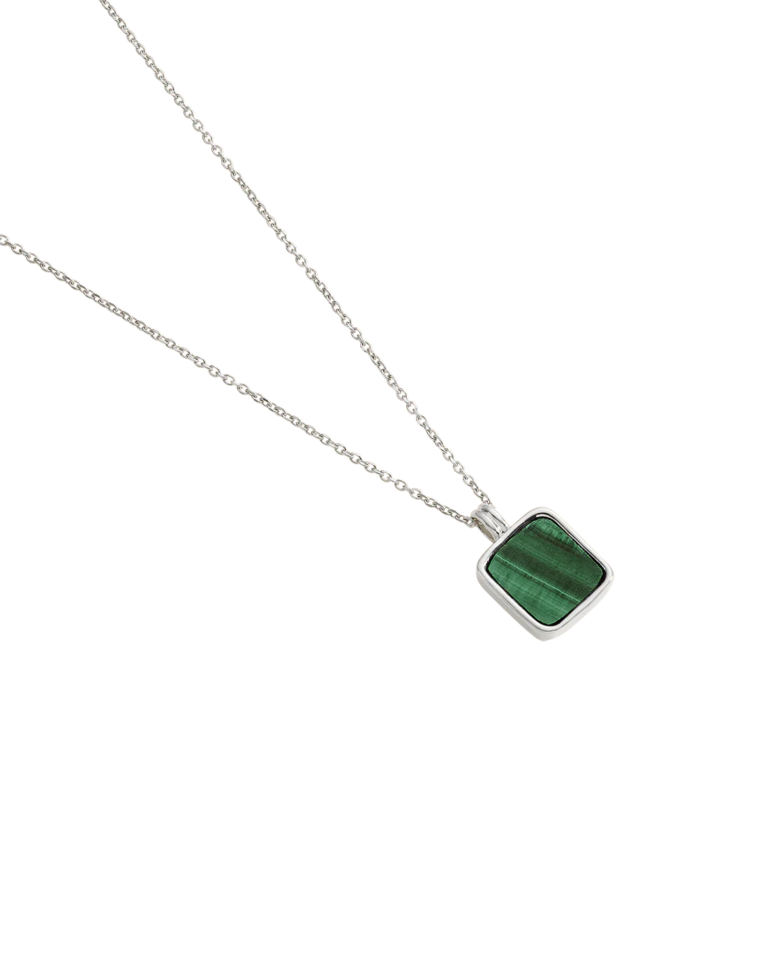 MALACHITE PENDANT NECKLACE (STERLING SILVER) - Image 4