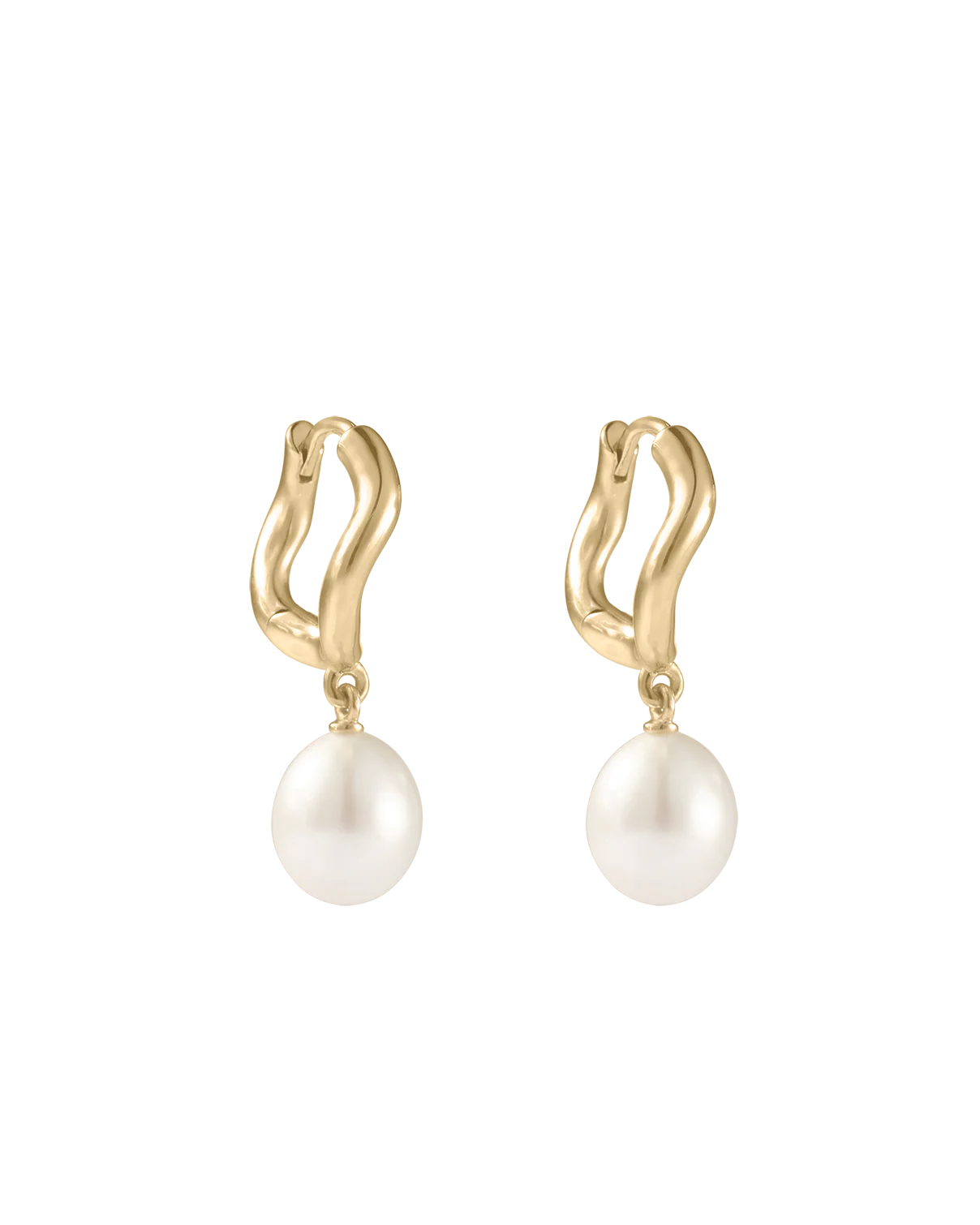 MARIS PEARL HOOPS (18K GOLD PLATED)