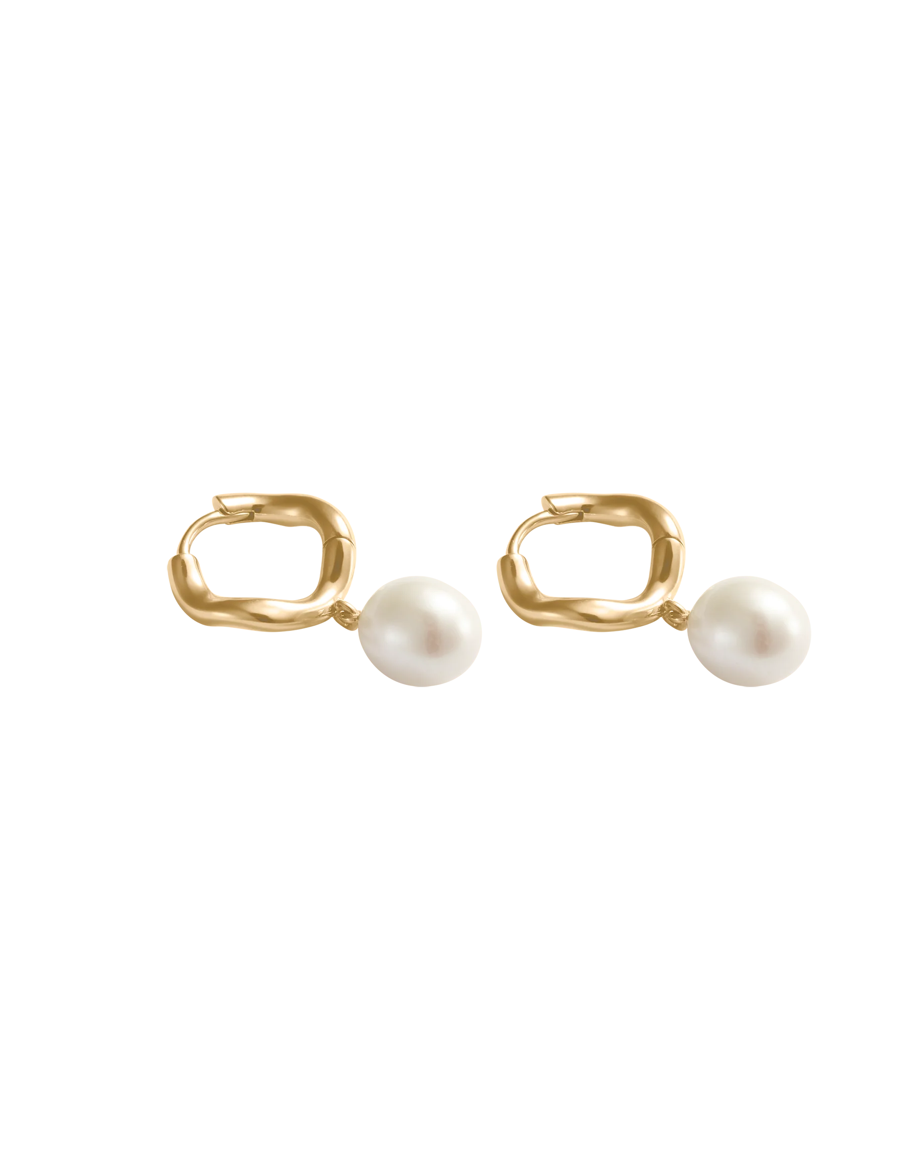 MARIS PEARL HOOPS (18K GOLD PLATED) - Image 5