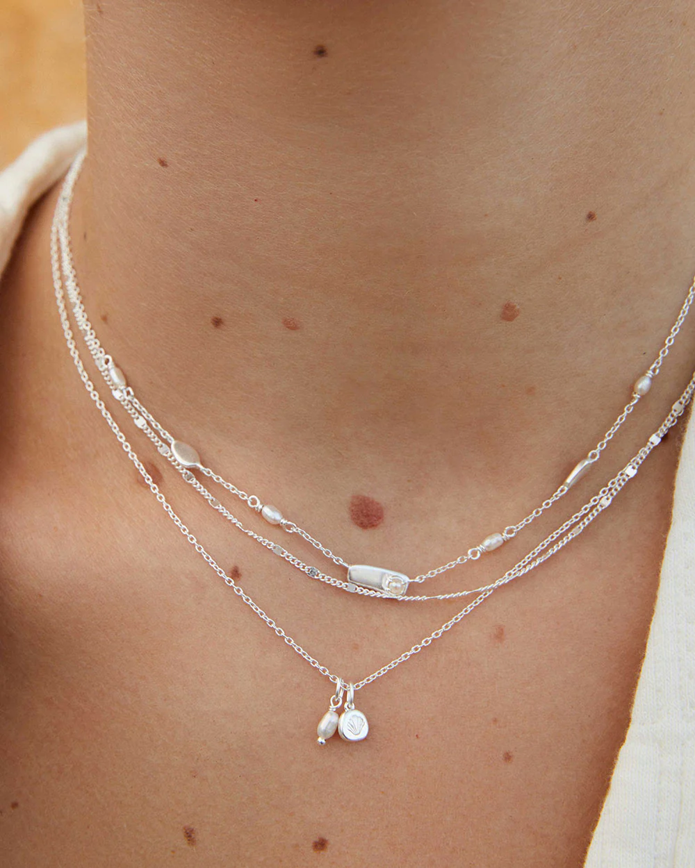 MEMOIR PEARL NECKLACE (STERLING SILVER) - Image 2
