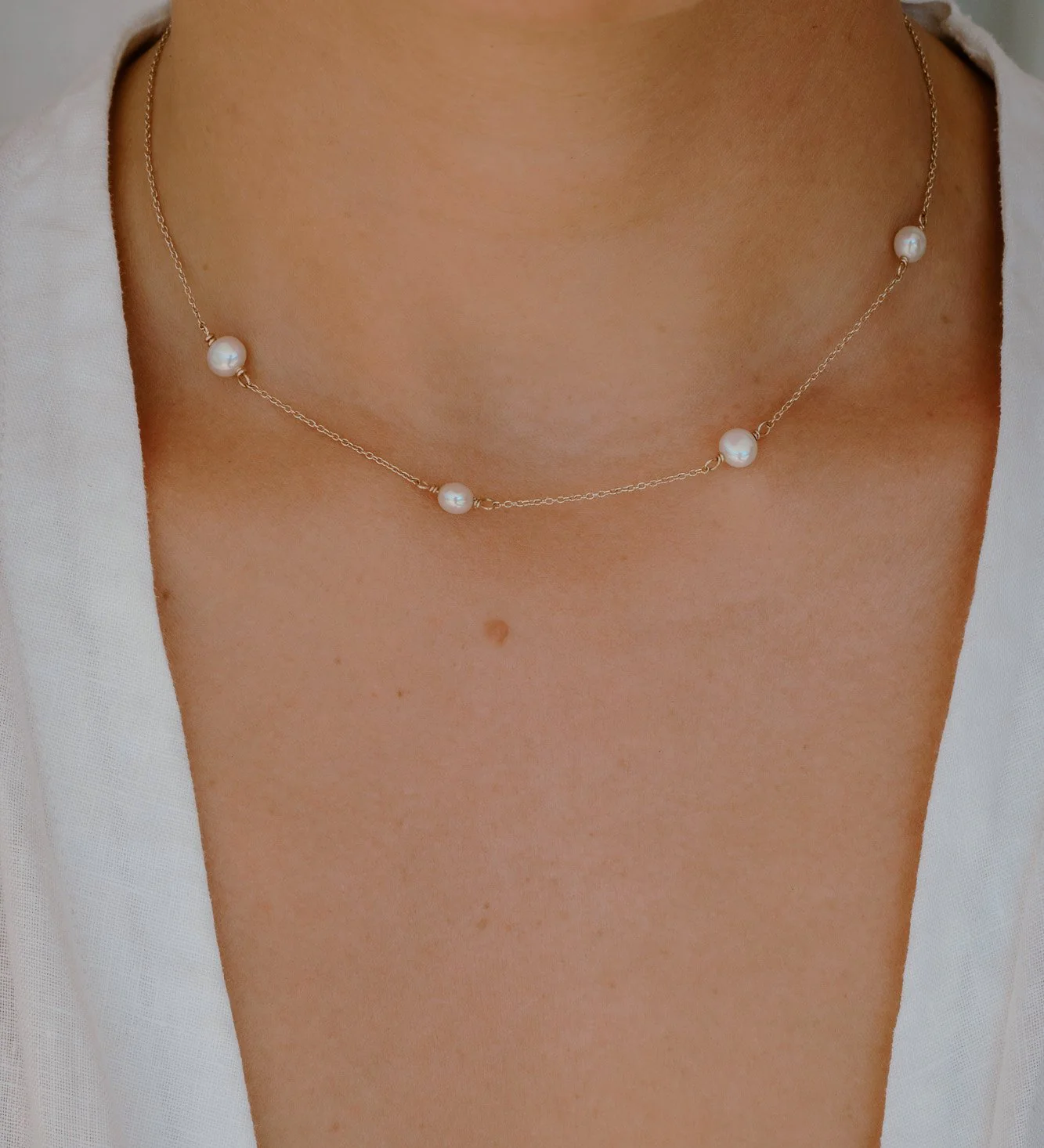 MOON TIDE PEARL NECKLACE (9K GOLD) - Image 2