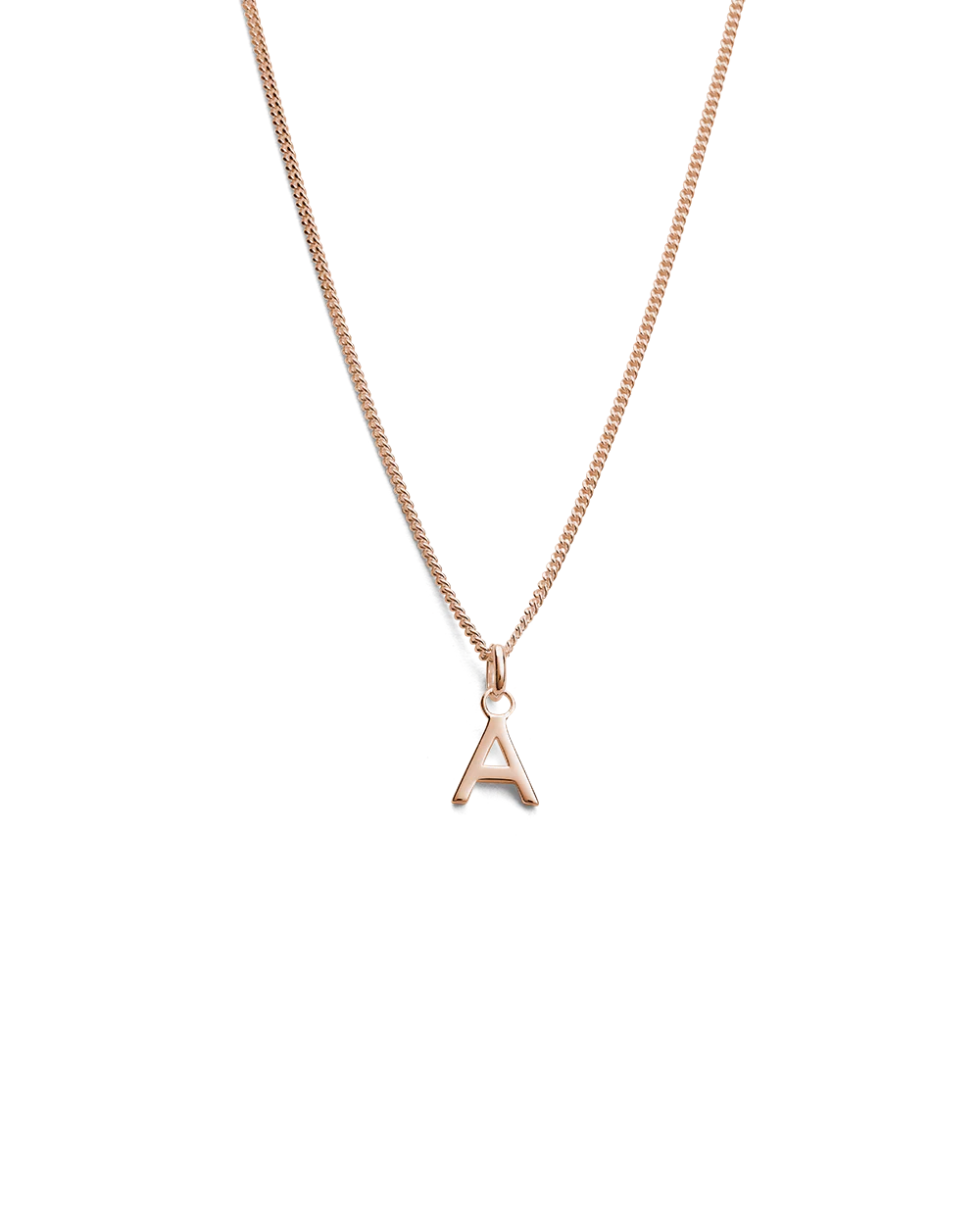 OUTLINE INITIAL NECKLACE A-Z (18K ROSE GOLD VERMEIL)