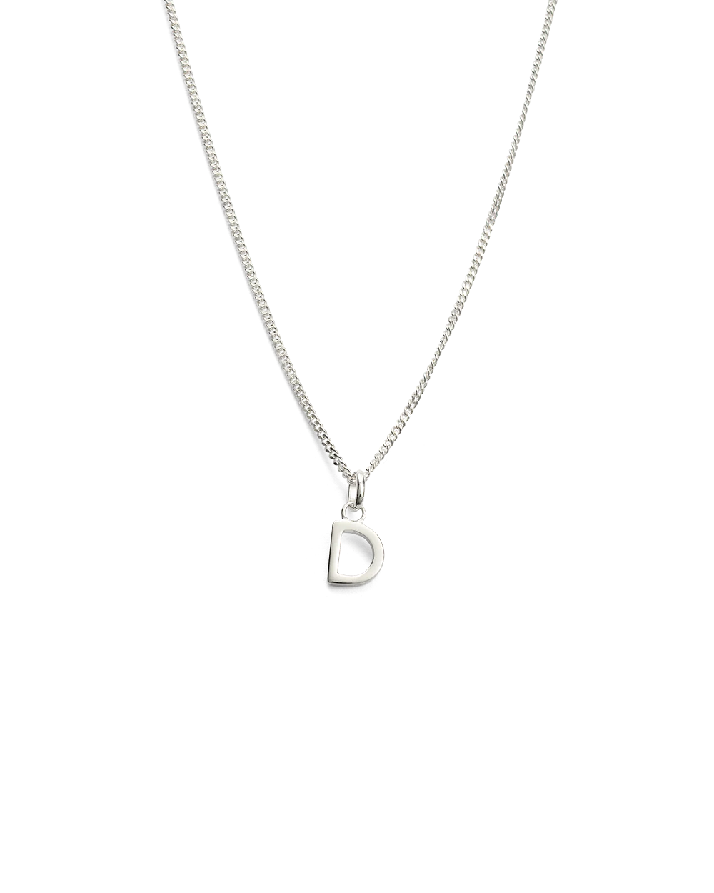 OUTLINE INITIAL NECKLACE A-Z (STERLING SILVER) - Image 8