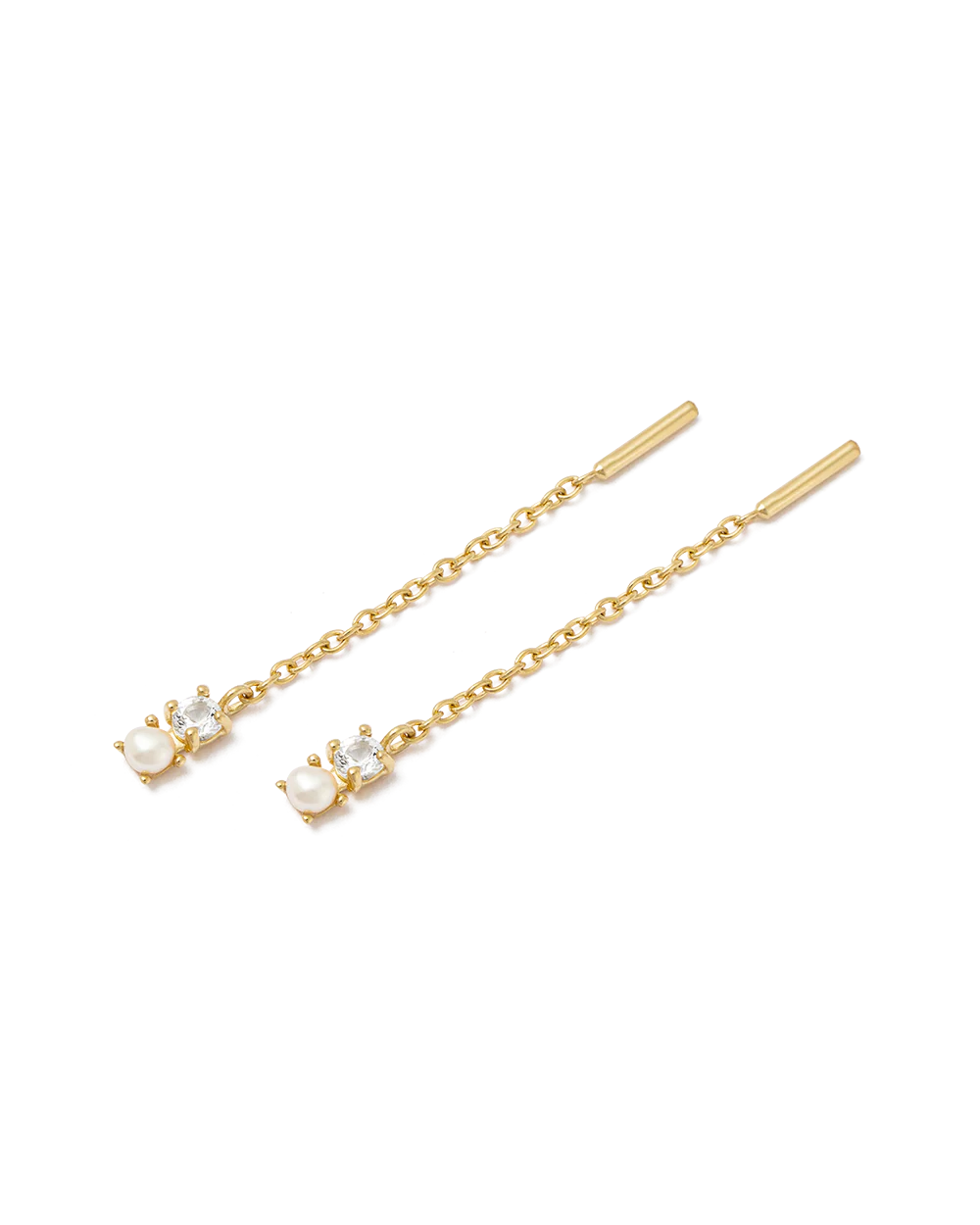 PEARL TOPAZ THREADER (18K GOLD PLATED) - Image 4