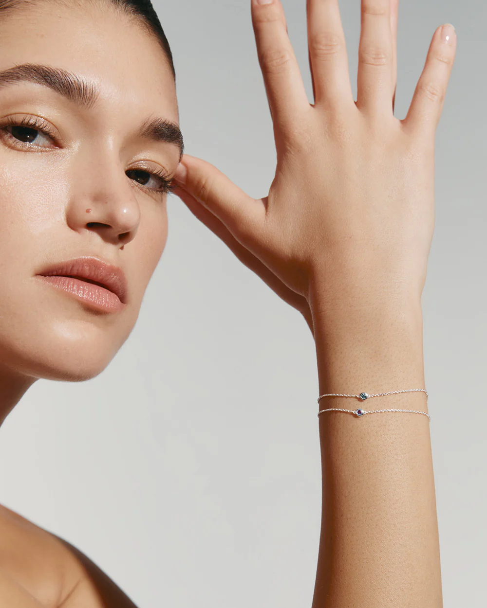 PETITE BIRTHSTONE BRACELET (STERLING SILVER) - Image 2