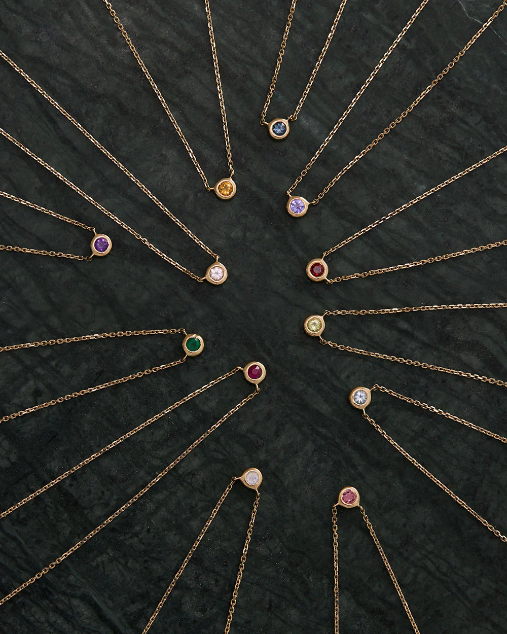 PETITE BIRTHSTONE NECKLACE (9K GOLD) - Image 4