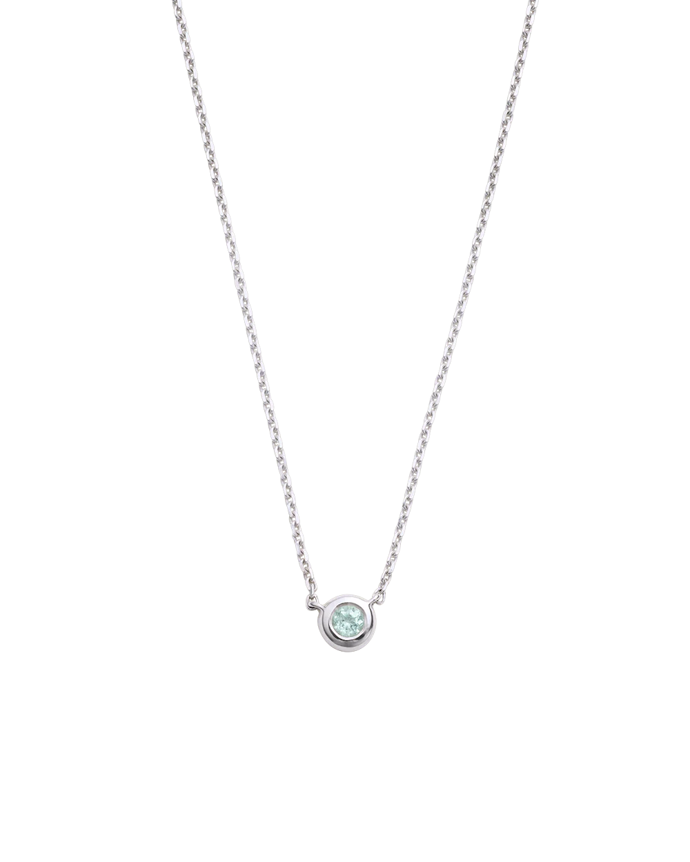 PETITE BIRTHSTONE NECKLACE (STERLING SILVER)