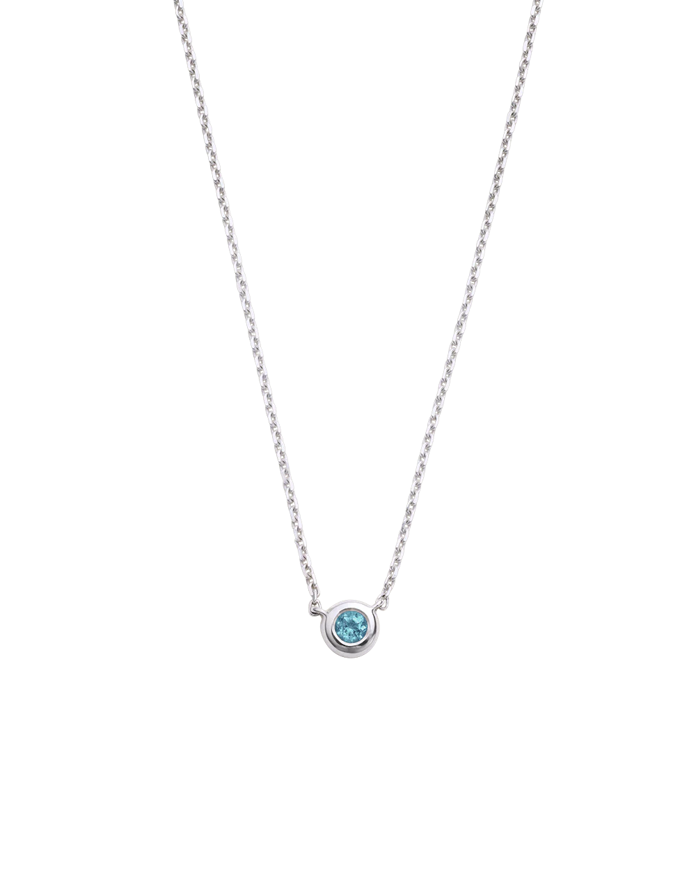 PETITE BIRTHSTONE NECKLACE (STERLING SILVER) - Image 12