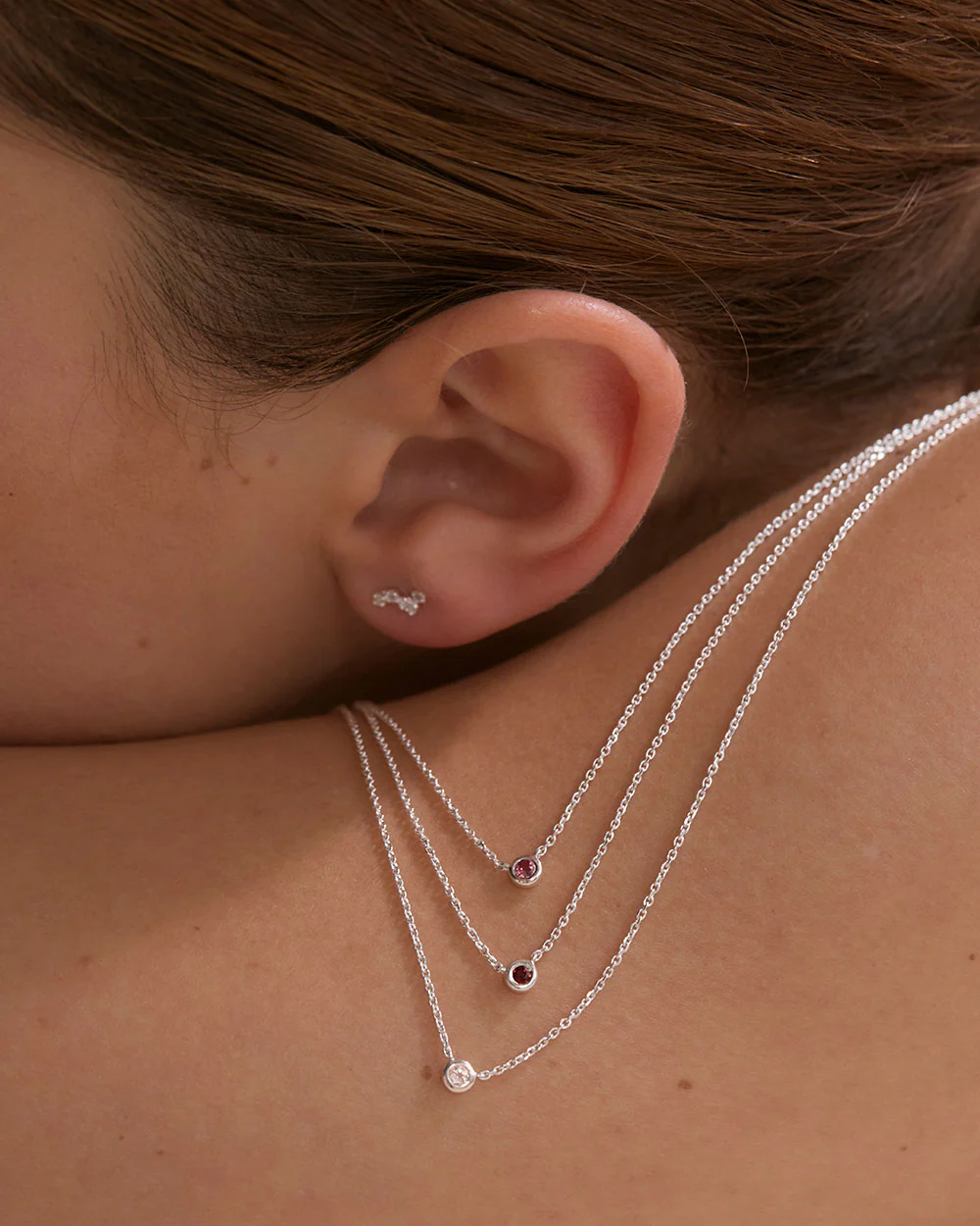PETITE BIRTHSTONE NECKLACE (STERLING SILVER) - Image 2