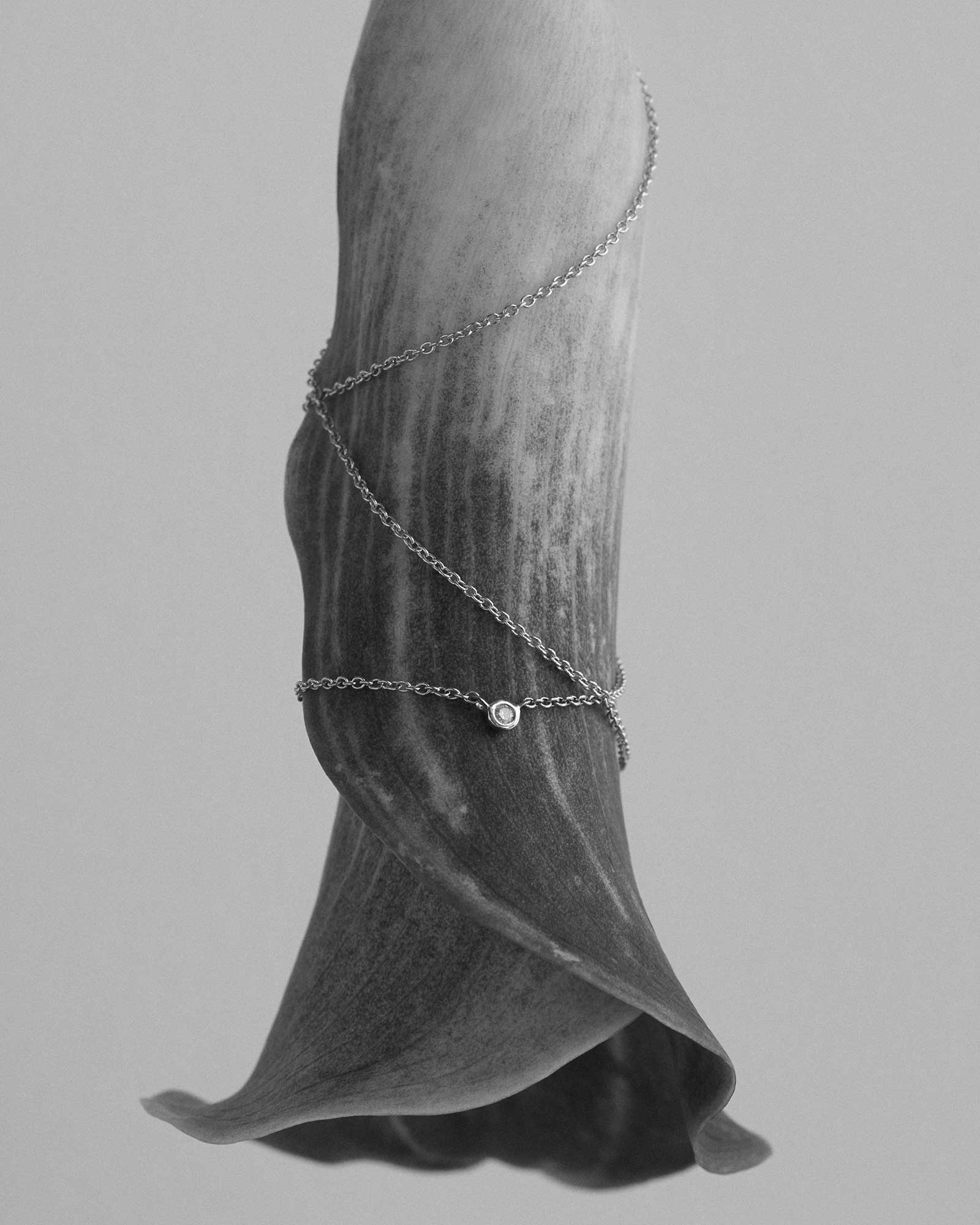 PETITE DIAMOND NECKLACE (STERLING SILVER) - Image 3