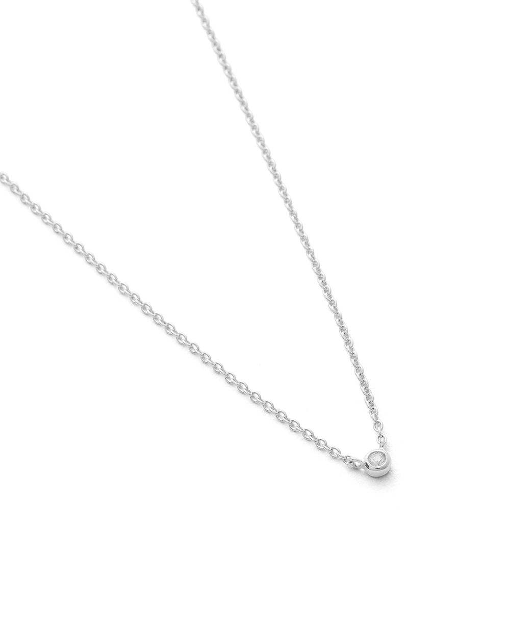 PETITE DIAMOND NECKLACE (STERLING SILVER) - Image 4