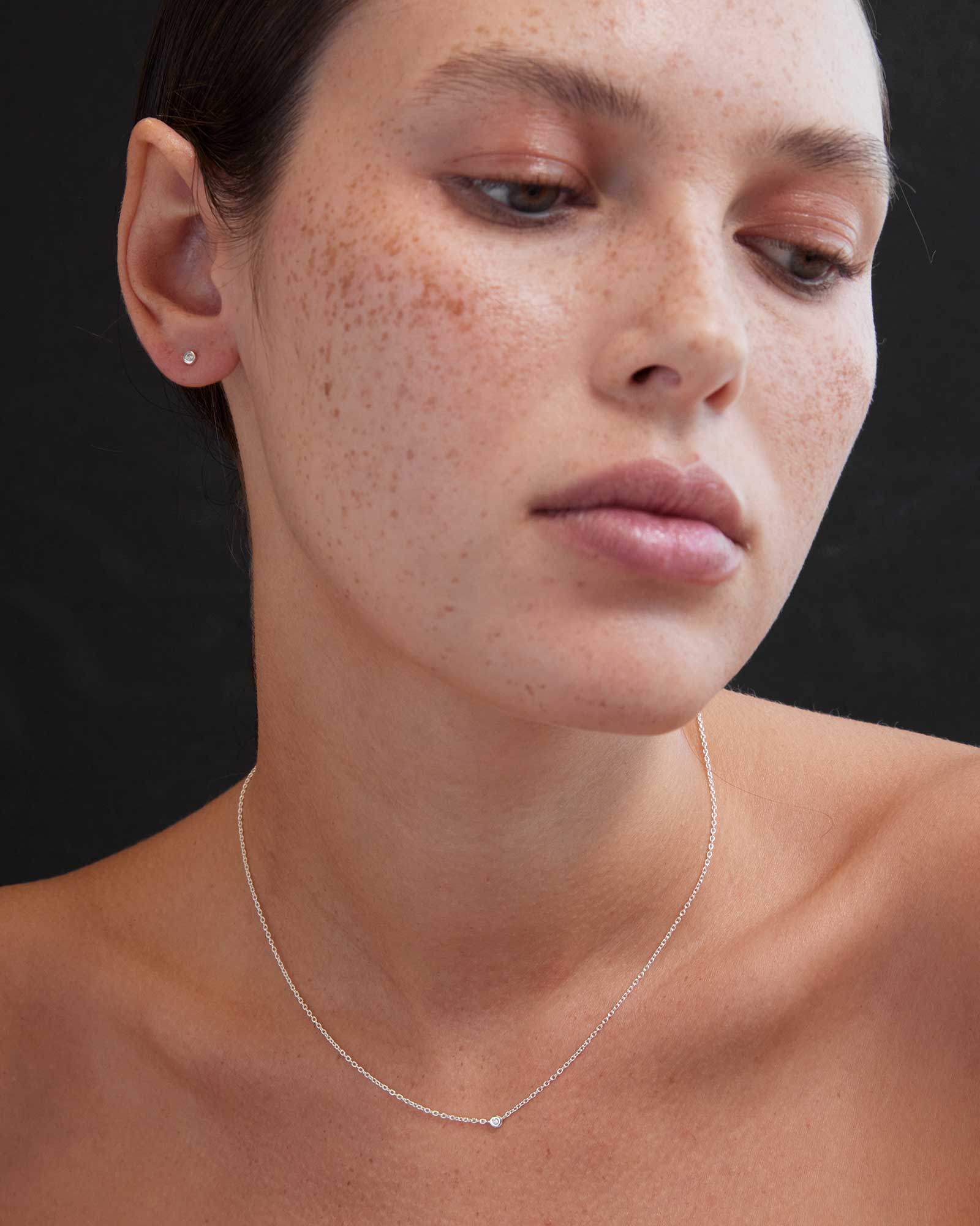 PETITE DIAMOND NECKLACE (STERLING SILVER) - Image 5
