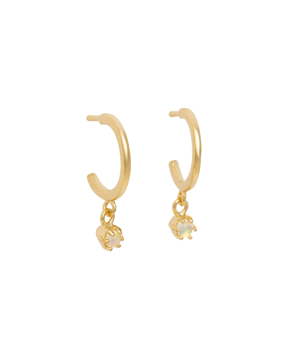 PETITE OPAL HOOPS (GOLD) - Image 6