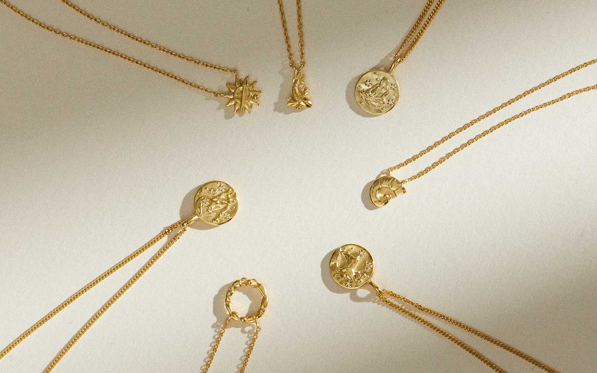 PISCES STAR SIGN NECKLACE (18K GOLD VERMEIL) - Image 3