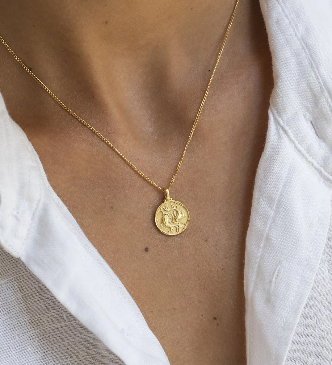 PISCES ZODIAC NECKLACE (18K GOLD VERMEIL) - Image 2