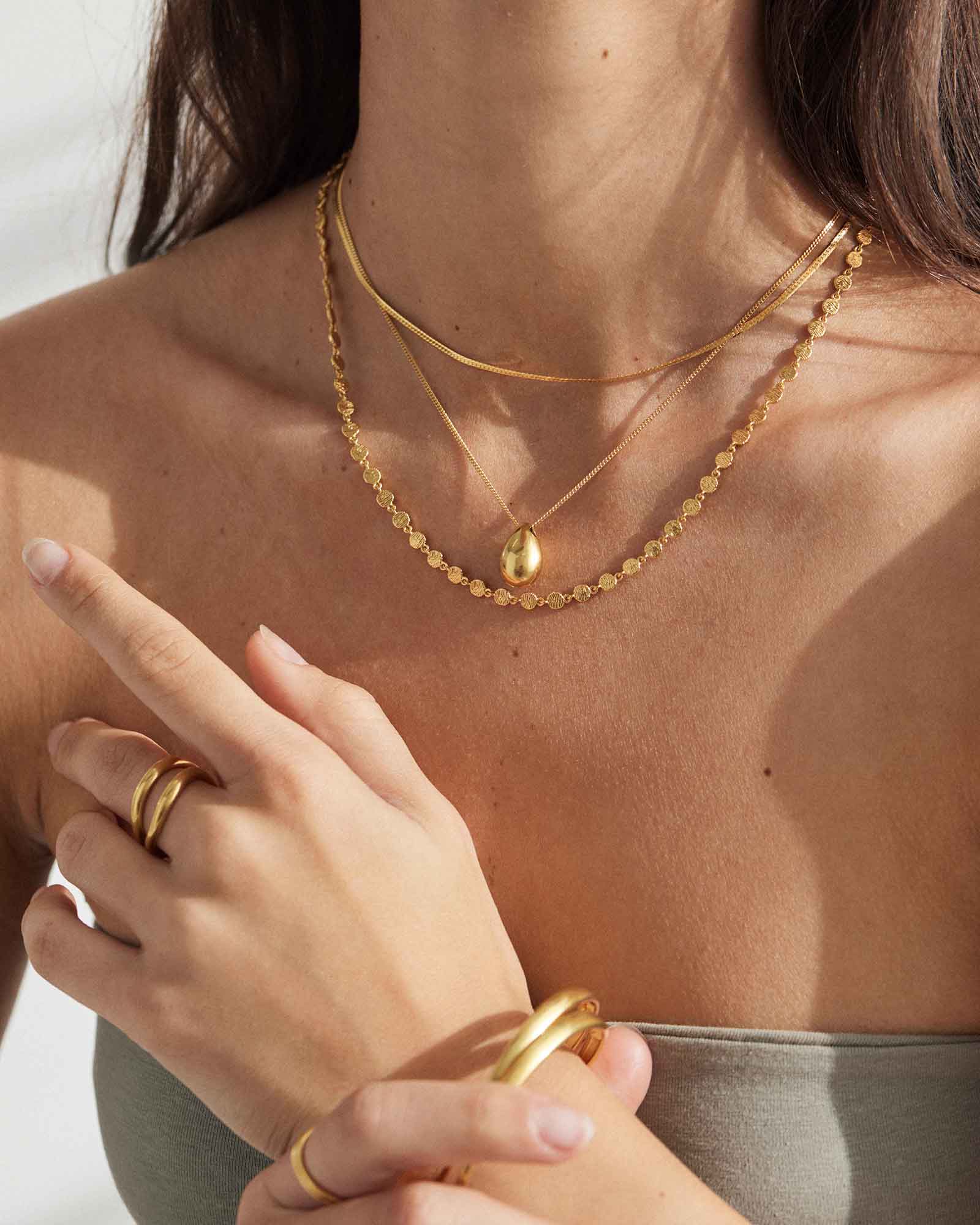 REFLECTION CHAIN NECKLACE (18K GOLD PLATED) - Image 6