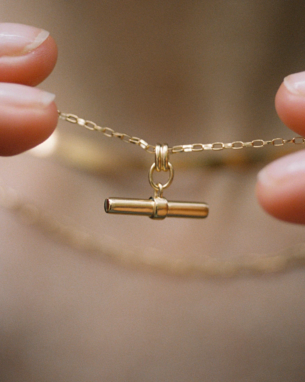ROAM T-BAR NECKLACE (18K GOLD VERMEIL) - Image 4
