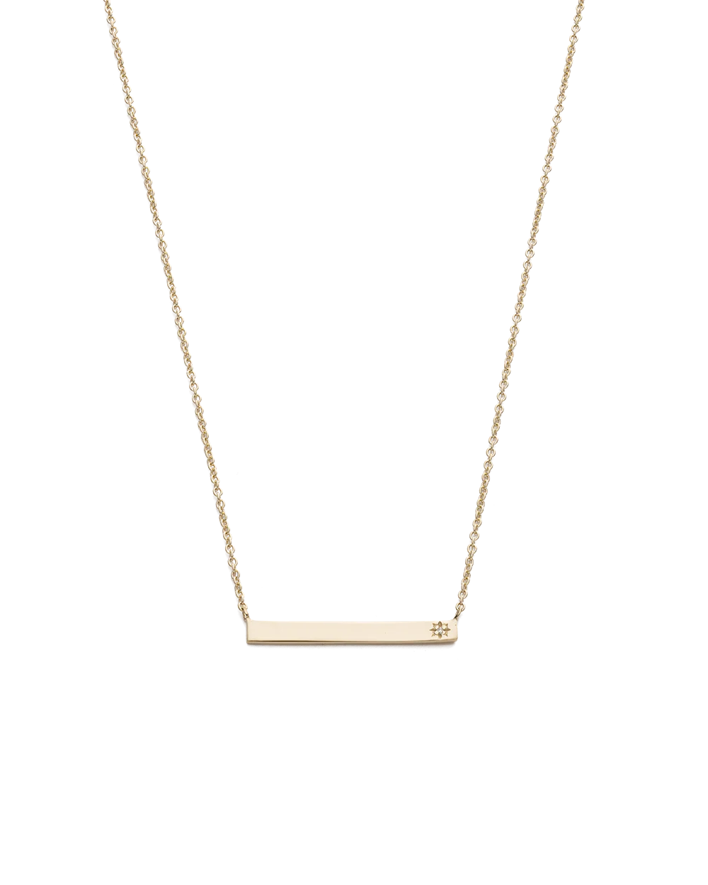 SENTIMENT DIAMOND BAR NECKLACE (9K GOLD)