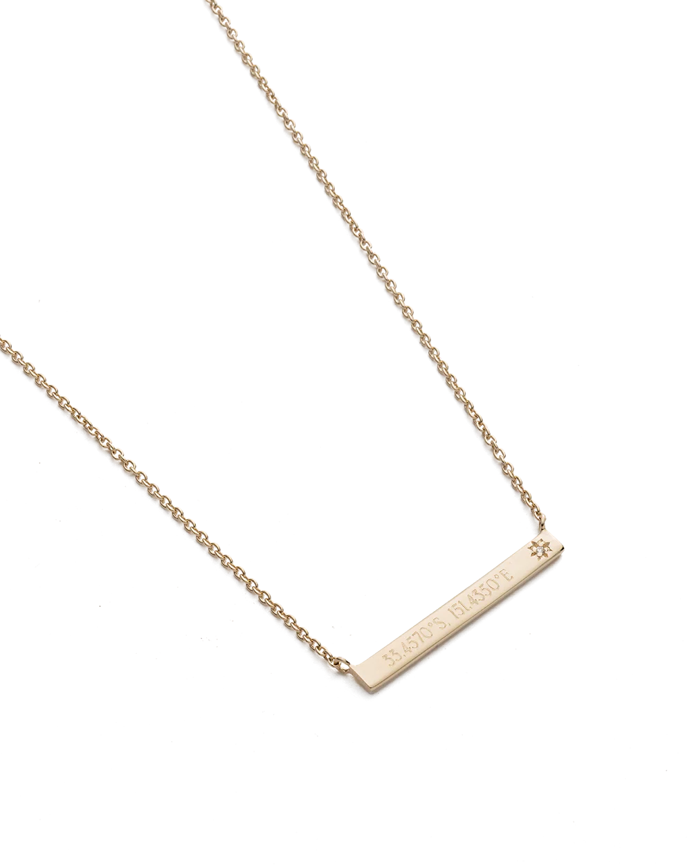 SENTIMENT DIAMOND BAR NECKLACE (9K GOLD) - Image 4