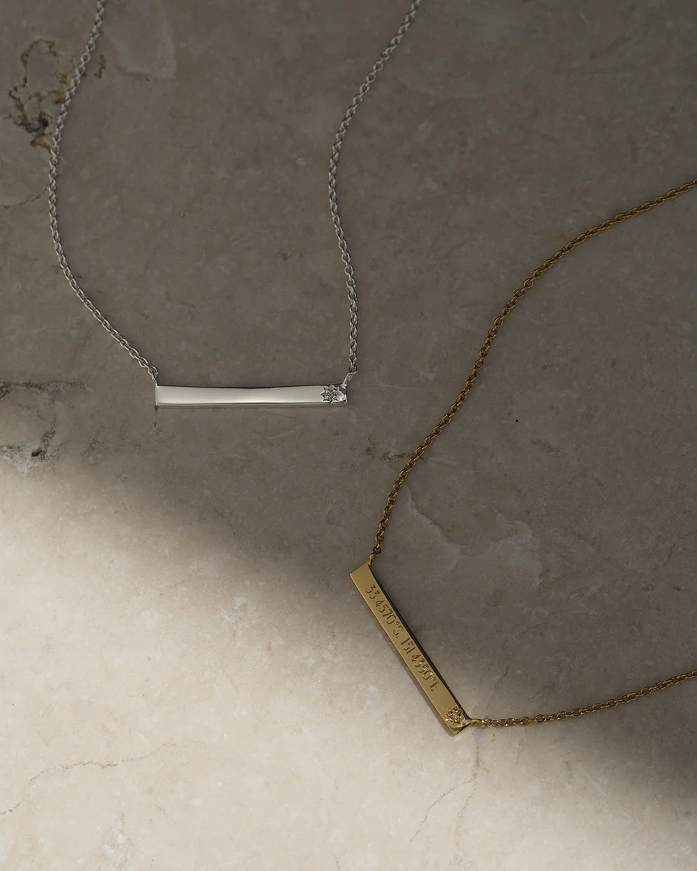 SENTIMENT DIAMOND BAR NECKLACE (9K GOLD) - Image 6