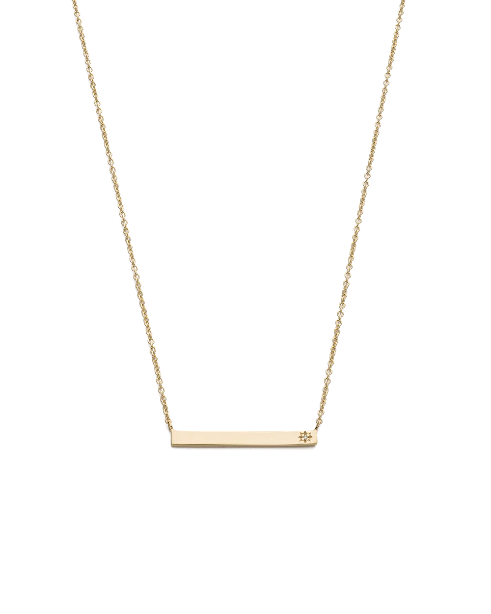 SENTIMENT DIAMOND BAR NECKLACE (9K GOLD) - Image 8