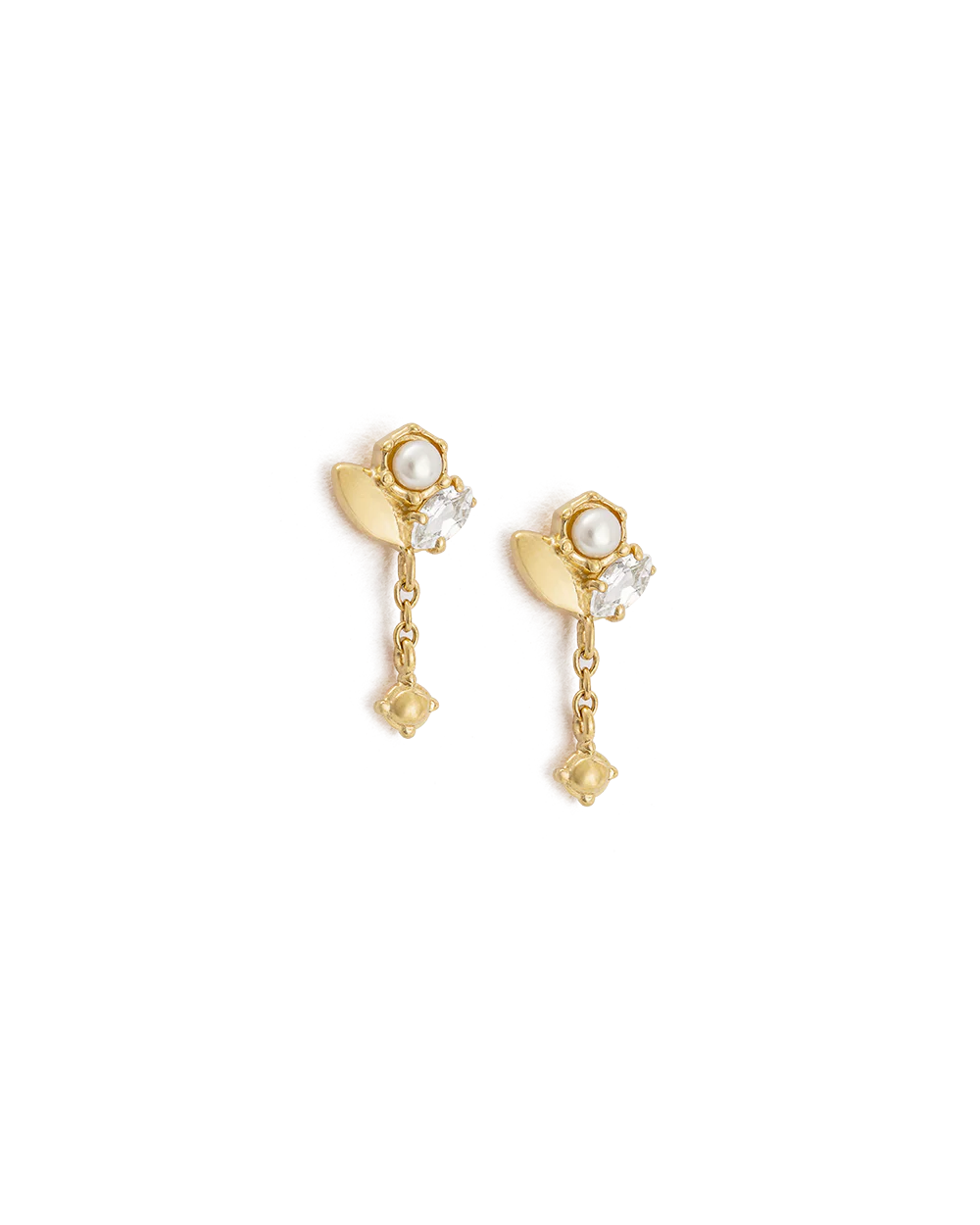 SLICE CLUSTER CHAIN STUDS (18K GOLD PLATED)