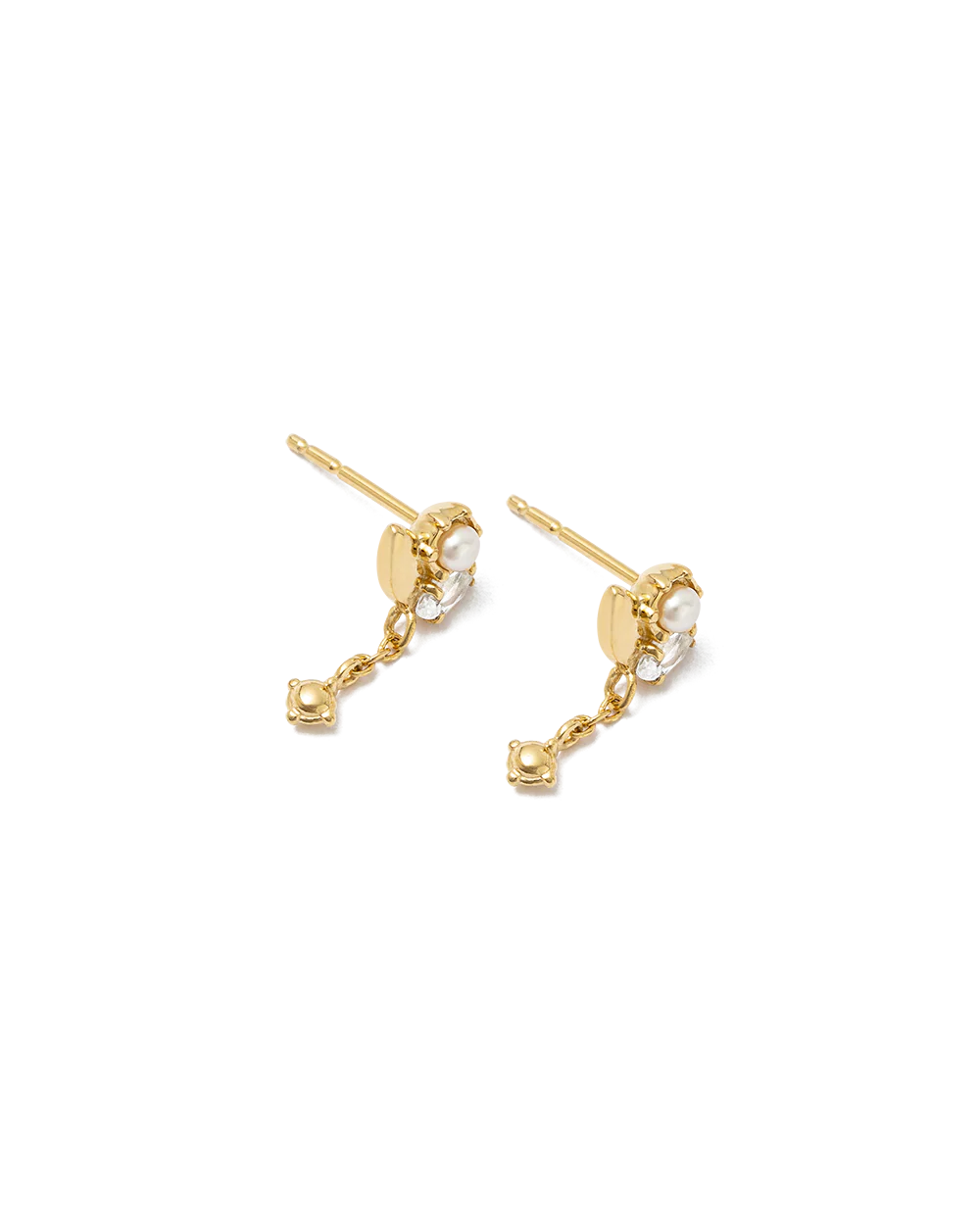 SLICE CLUSTER CHAIN STUDS (18K GOLD PLATED) - Image 4