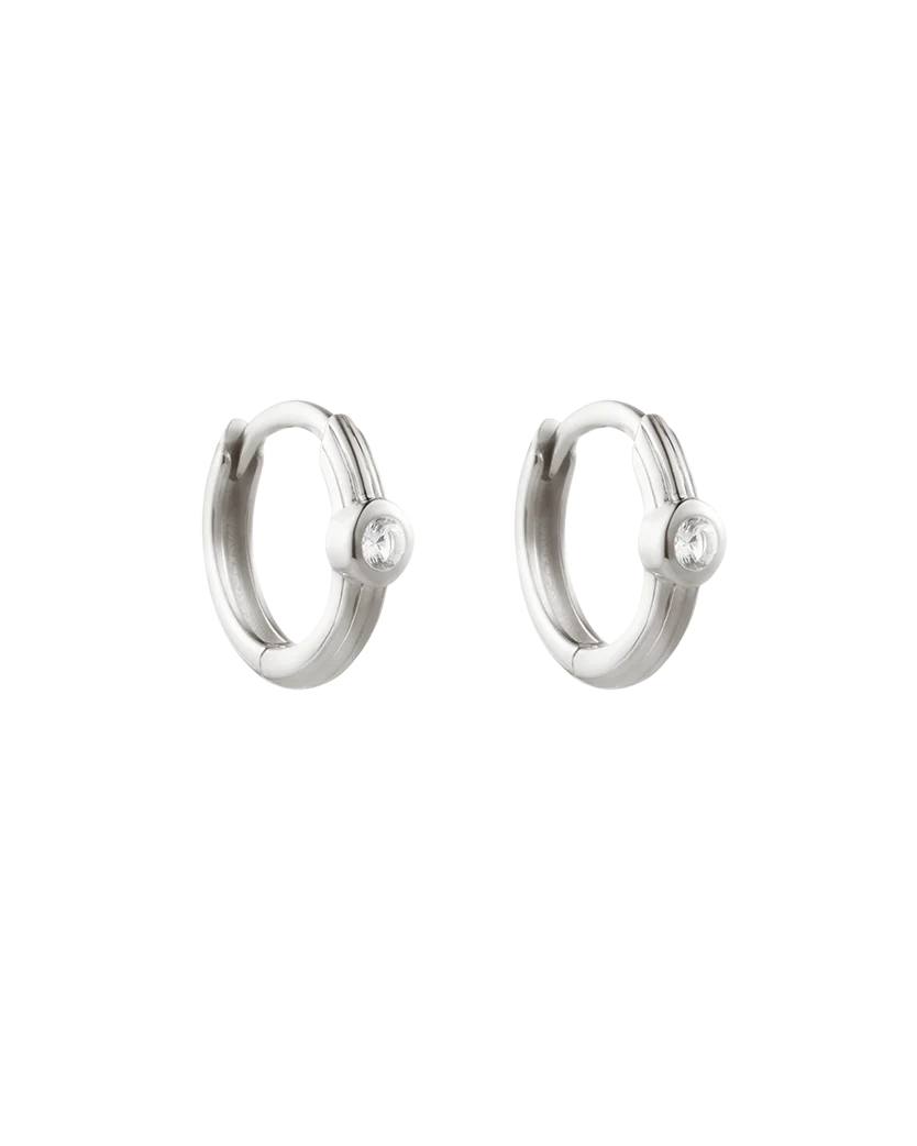 STILLNESS TOPAZ HUGGIES (STERLING SILVER)