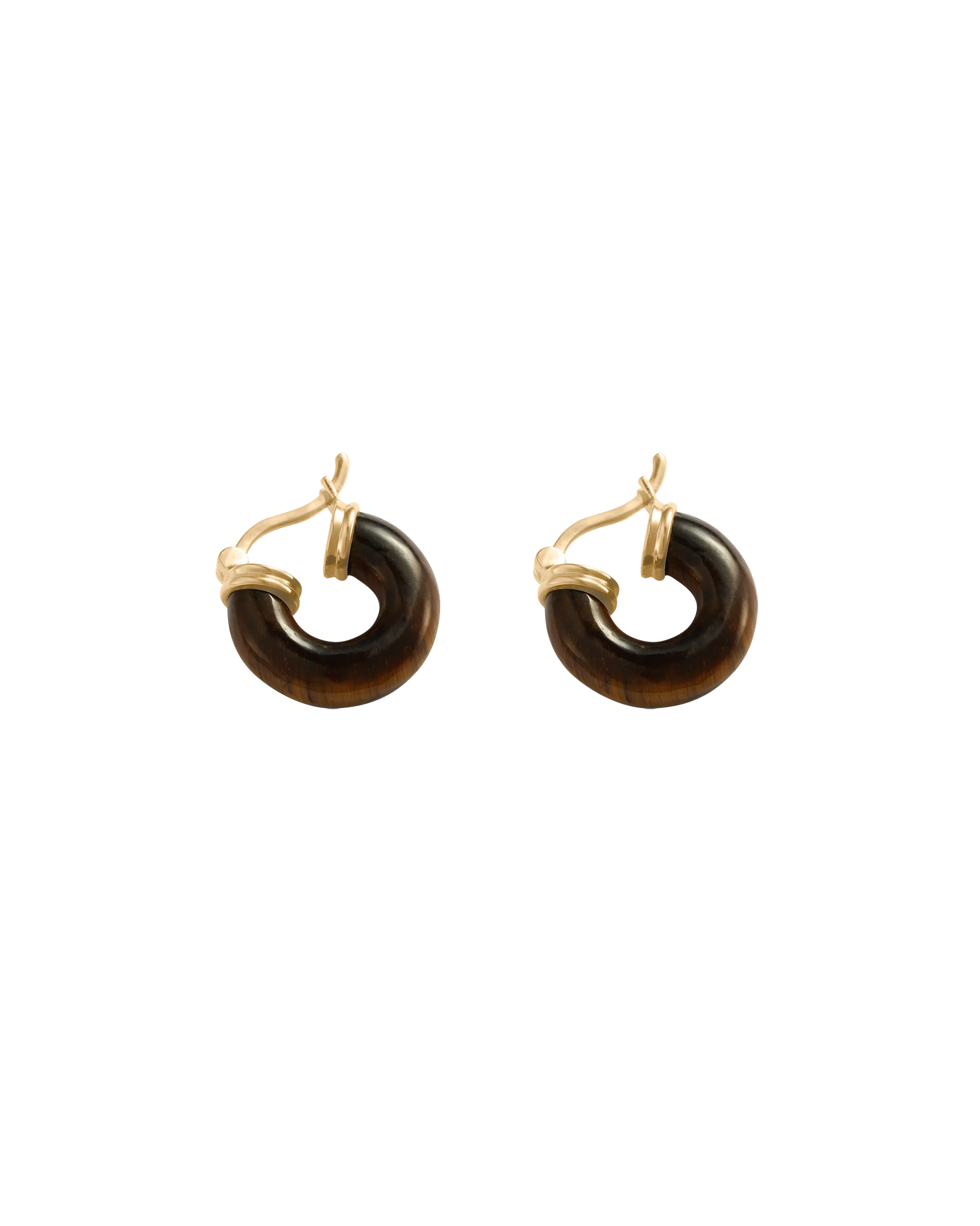 TEMPO TIGERS EYE HOOPS (18K GOLD PLATED) - Image 6