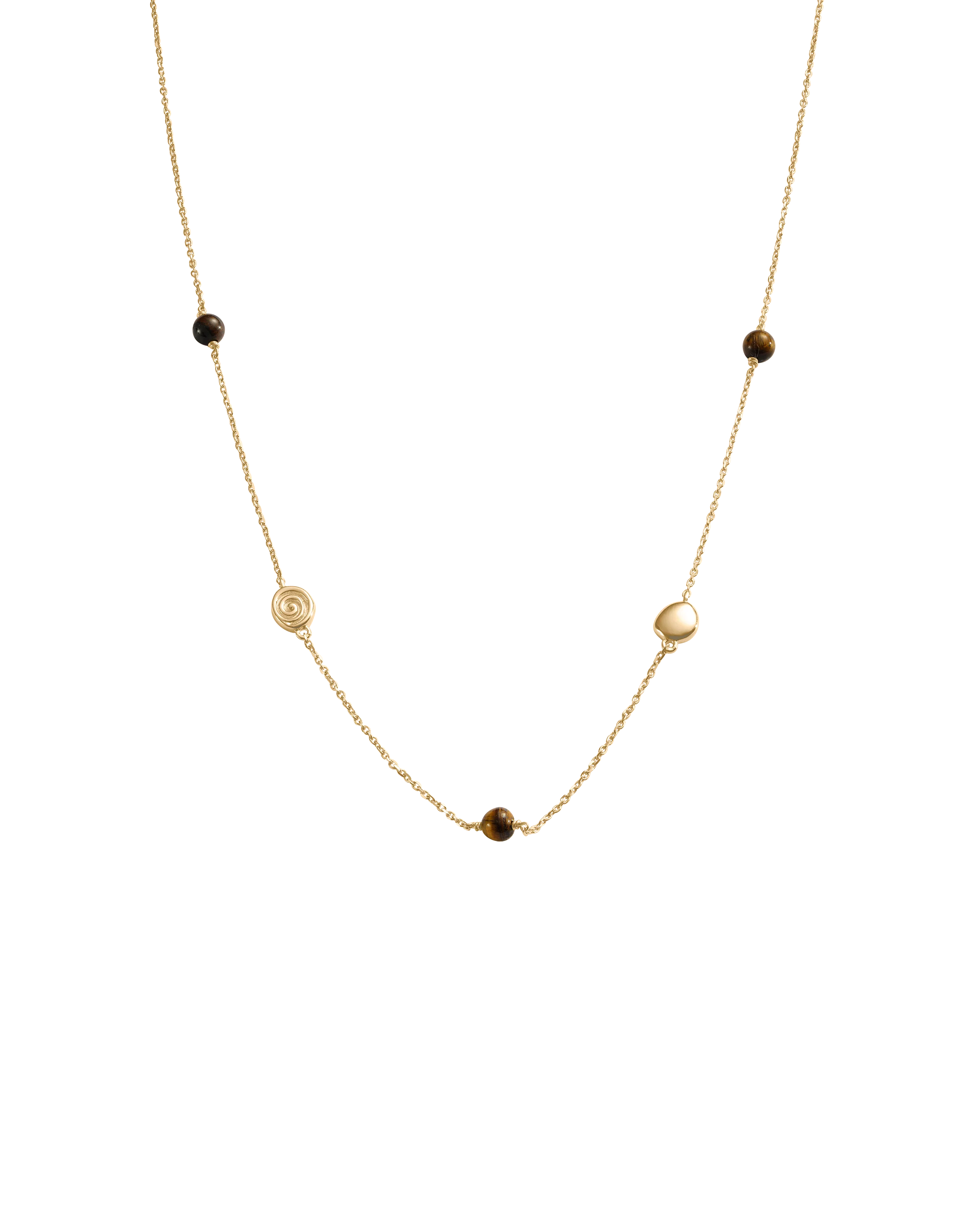 TEMPO TIGERS EYE NECKLACE (18K GOLD VERMEIL)