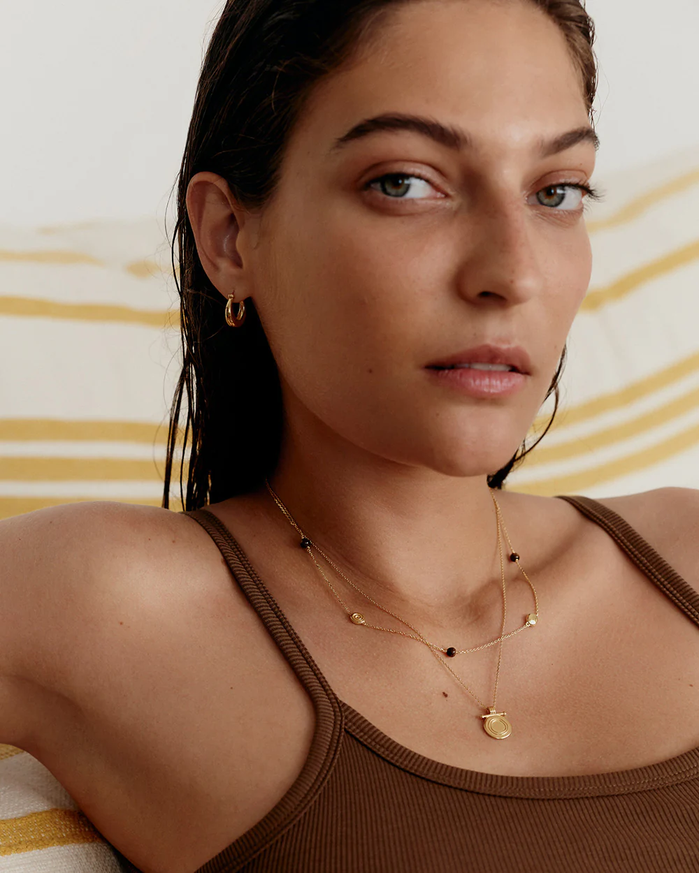 TEMPO TIGERS EYE NECKLACE (18K GOLD VERMEIL) - Image 3