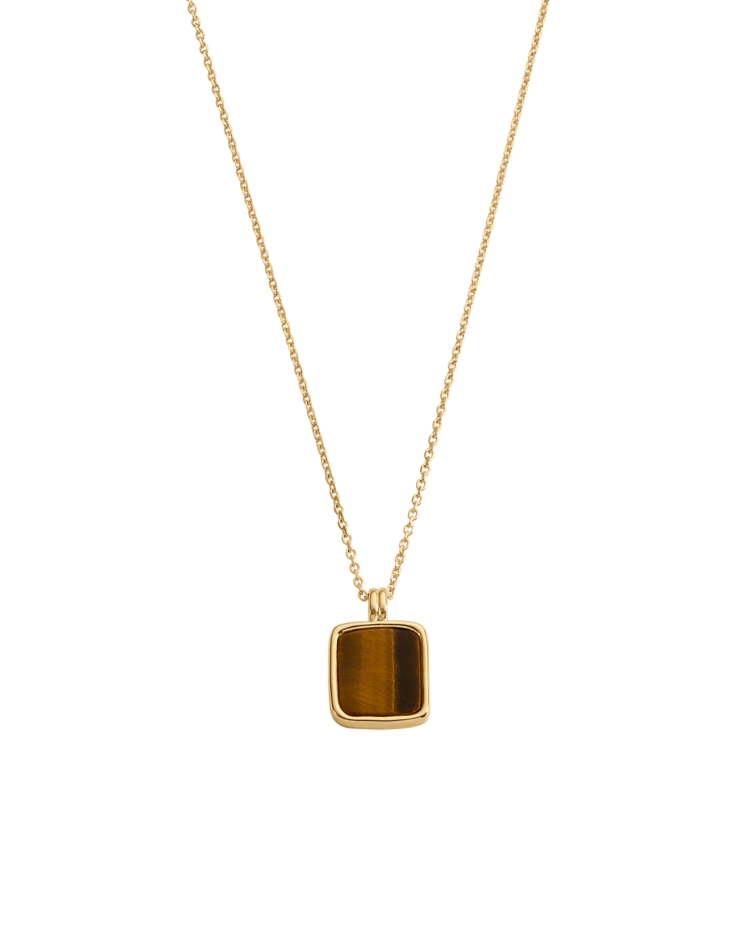 TIGERS EYE PENDANT NECKLACE (18K GOLD VERMEIL)