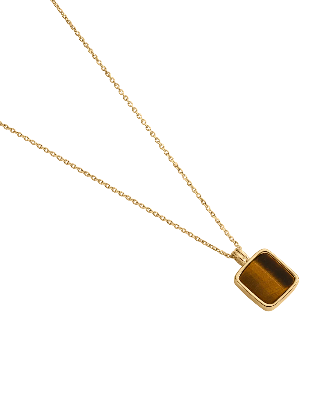 TIGERS EYE PENDANT NECKLACE (18K GOLD VERMEIL) - Image 4