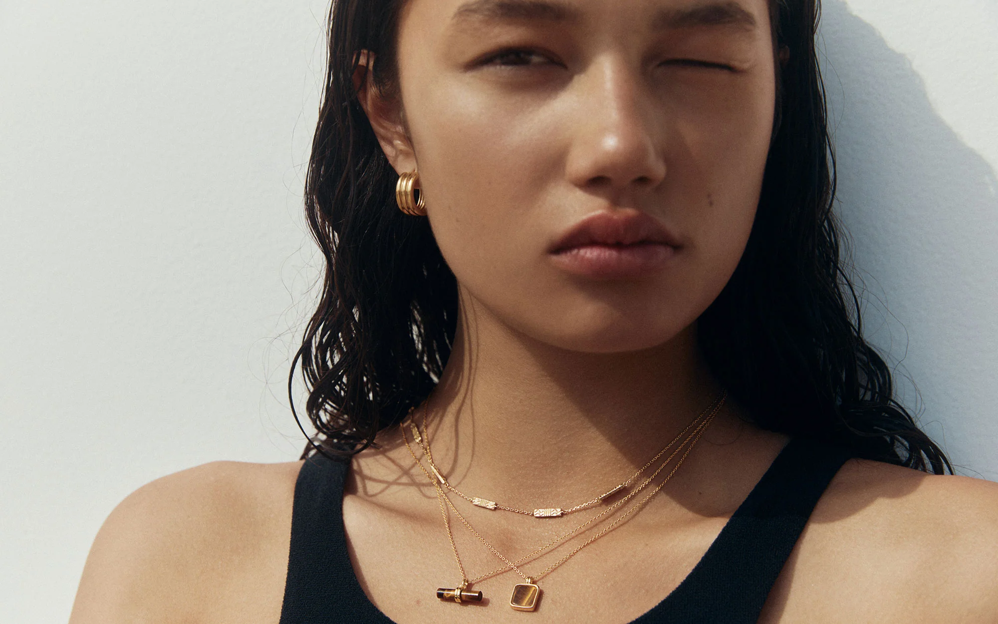 TIGERS EYE PENDANT NECKLACE (18K GOLD VERMEIL) - Image 5