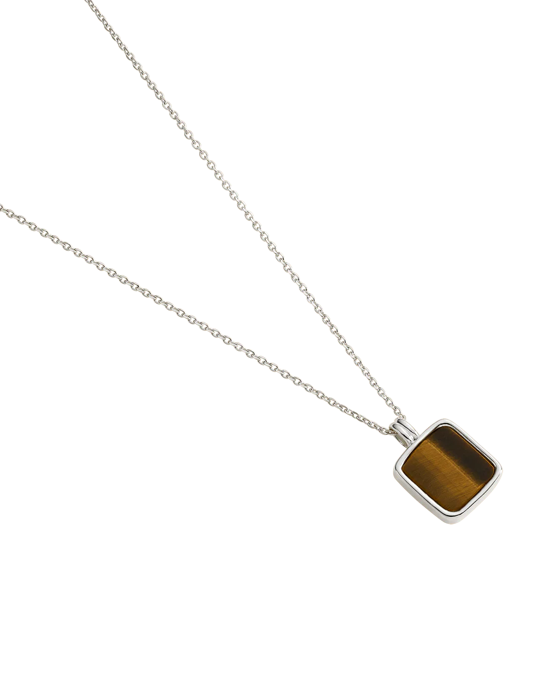 TIGERS EYE PENDANT NECKLACE (STERLING SILVER) - Image 4