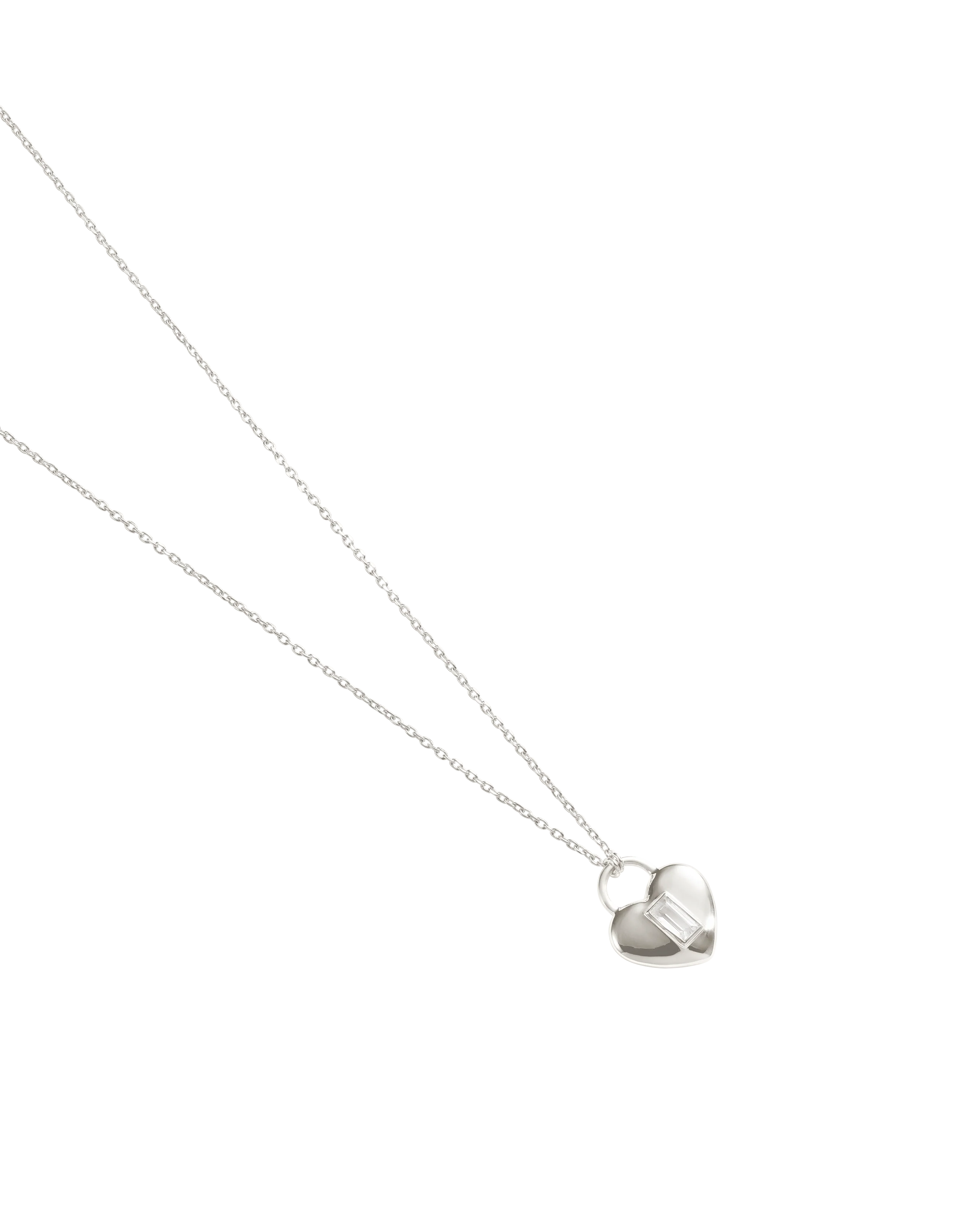 VERA HEART LOCK NECKLACE (STERLING SILVER) - Image 4