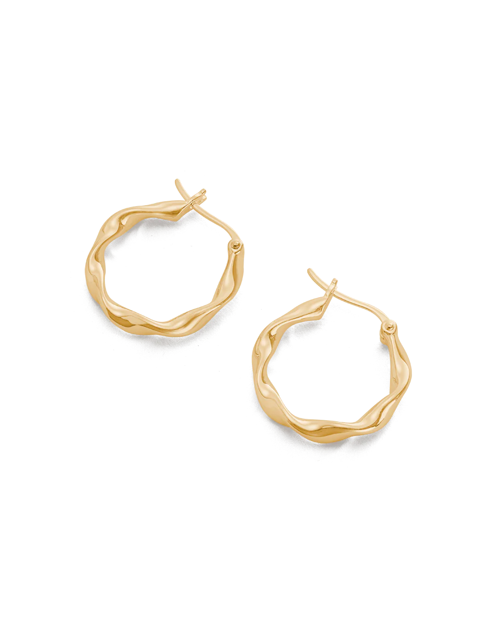 WAVE HOOPS (18K GOLD PLATED) - Image 4